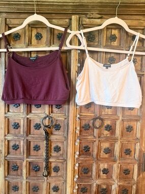 Bleusalt Bundle Double Bralette Set - Burgundy & Light Pink